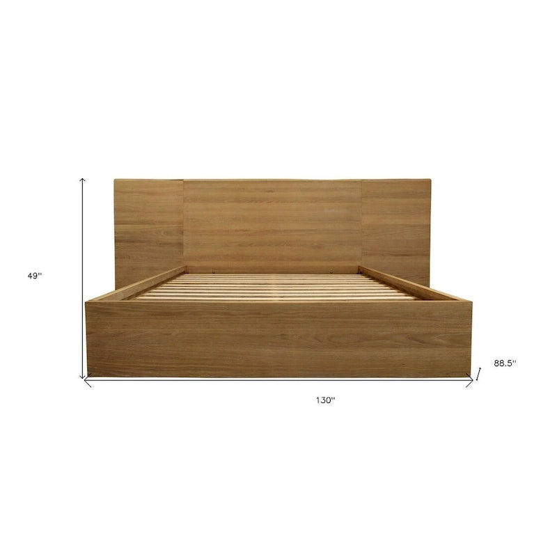 Cadre de lit California King en bois naturel