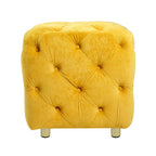 Pouf carré capitonné en velours moderne