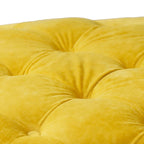 Pouf carré capitonné en velours moderne