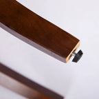 Chaises de salle à manger modernes, chaises d'appoint rembourrées en tissu lin avec dossier incurvé et structure en bois d'hévéa