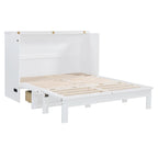 Lit mural escamotable Full/Queen avec grand tiroir de rangement, lit armoire escamotable peu encombrant avec prises et ports USB