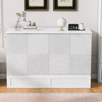 Lit mural escamotable Full/Queen avec grand tiroir de rangement, lit armoire escamotable peu encombrant avec prises et ports USB