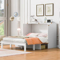 Lit mural escamotable Full/Queen avec grand tiroir de rangement, lit armoire escamotable peu encombrant avec prises et ports USB