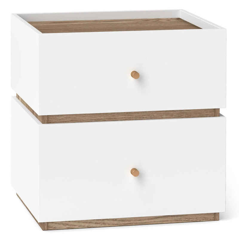 Table de chevet moderne à 2 tiroirs avec rangement