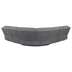 Canapé sectionnel modulaire 6 places, chenille gris foncé, inclinable manuel