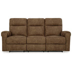 Canapé inclinable manuel, 218 cm, mousse classique, similicuir marron