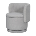 Fauteuil pivotant en tissu bouclé avec rangement pour salon, gris