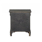 Table de chevet en bois avec 2 tiroirs et poignées en métal