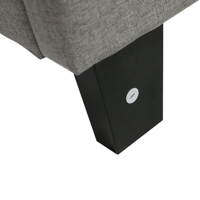 Lit plateforme capitonné Queen Size avec tête de lit capitonnée