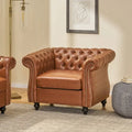 Fauteuil d'appoint en PU capitonné motif Chesterfield