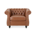 Fauteuil d'appoint en PU capitonné motif Chesterfield
