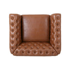 Fauteuil d'appoint en PU capitonné motif Chesterfield