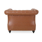 Fauteuil d'appoint en PU capitonné motif Chesterfield