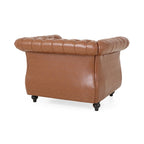 Fauteuil d'appoint en PU capitonné motif Chesterfield