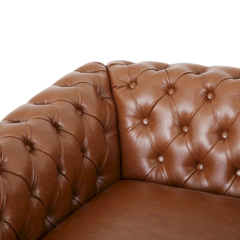 Fauteuil d'appoint en PU capitonné motif Chesterfield