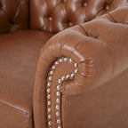 Fauteuil d'appoint en PU capitonné motif Chesterfield