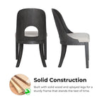Table à manger ronde Piez moderne en bois massif avec chaises