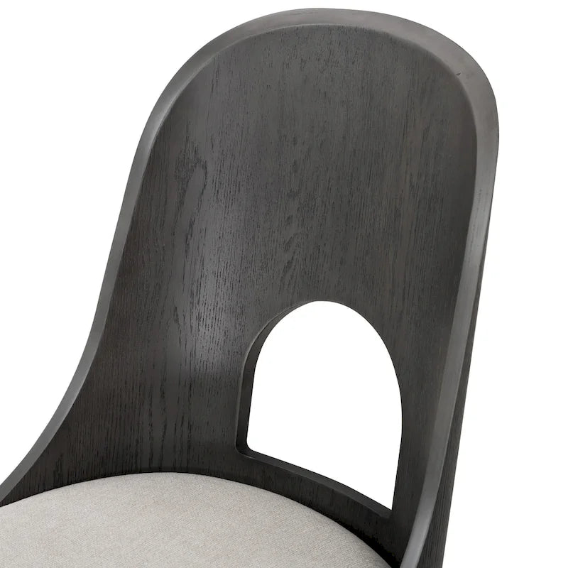 Table à manger ronde Piez moderne en bois massif avec chaises