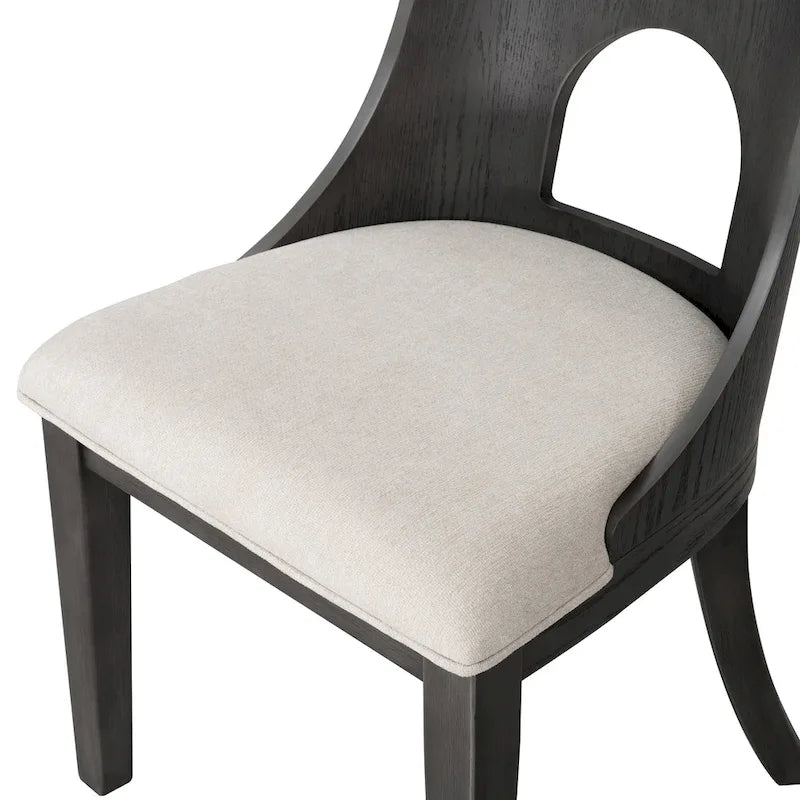 Table à manger ronde Piez moderne en bois massif avec chaises