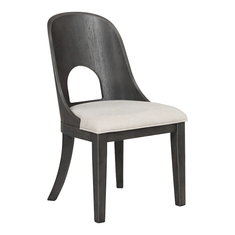 Table à manger ronde Piez moderne en bois massif avec chaises