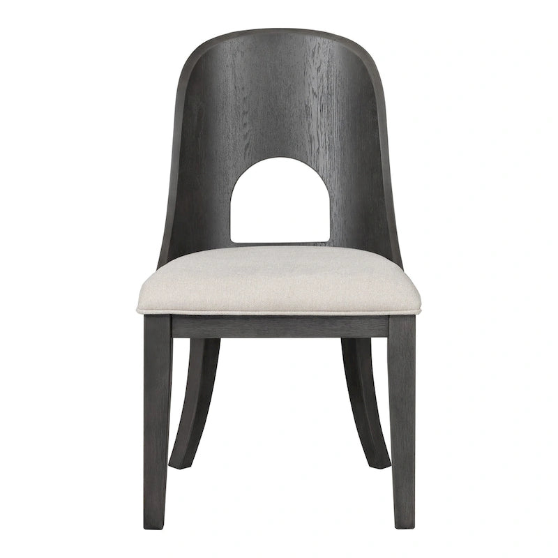 Table à manger ronde Piez moderne en bois massif avec chaises