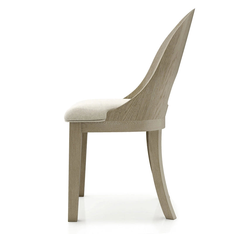 Table à manger ronde Piez moderne en bois massif avec chaises