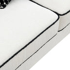 Canapé Anastasia blanc chenille avec coussins décoratifs