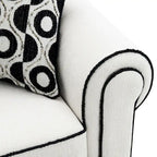 Canapé Anastasia blanc chenille avec coussins décoratifs