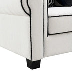 Canapé Anastasia blanc chenille avec coussins décoratifs
