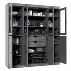 Buffet de cuisine en bois massif 100 % fabriqué en Chine avec portes en verre ou en bois massif et kit de 2 tiroirs 65 x 71,5