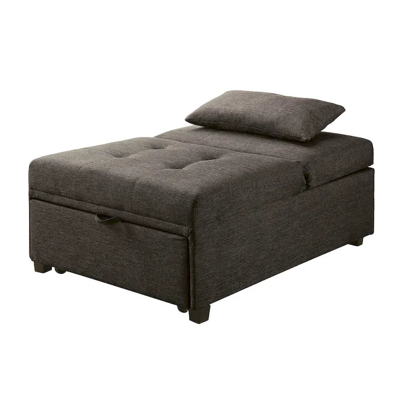 Fauteuil futon convertible capitonné en tissu contemporain Jave par Furniture of America