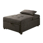 Fauteuil futon convertible capitonné en tissu contemporain Jave par Furniture of America