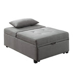 Fauteuil futon convertible capitonné en tissu contemporain Jave par Furniture of America
