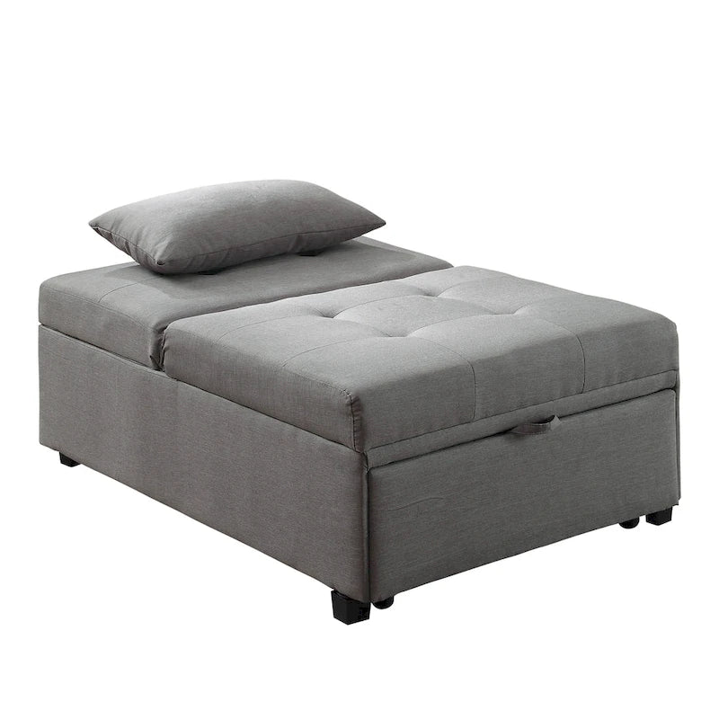 Fauteuil futon convertible capitonné en tissu contemporain Jave par Furniture of America