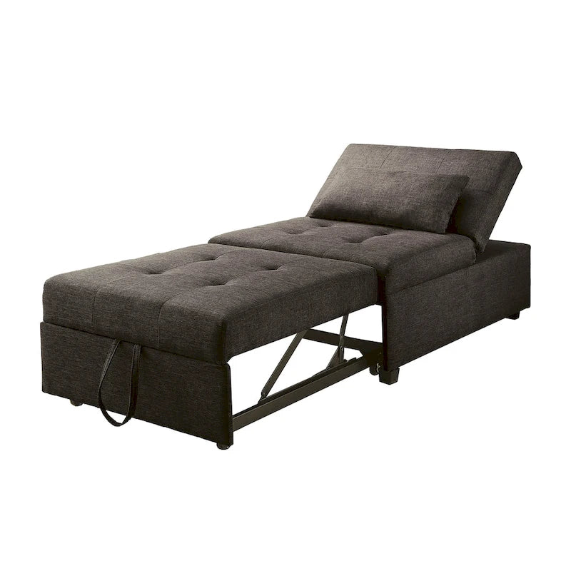 Fauteuil futon convertible capitonné en tissu contemporain Jave par Furniture of America