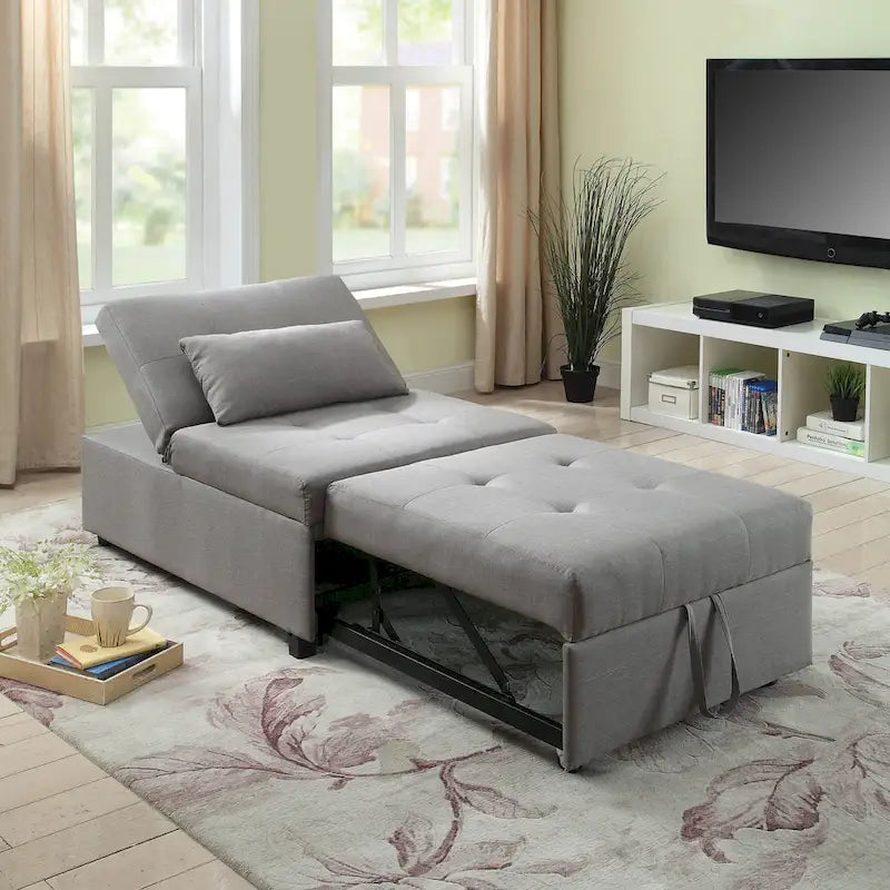 Fauteuil futon convertible capitonné en tissu contemporain Jave par Furniture of America