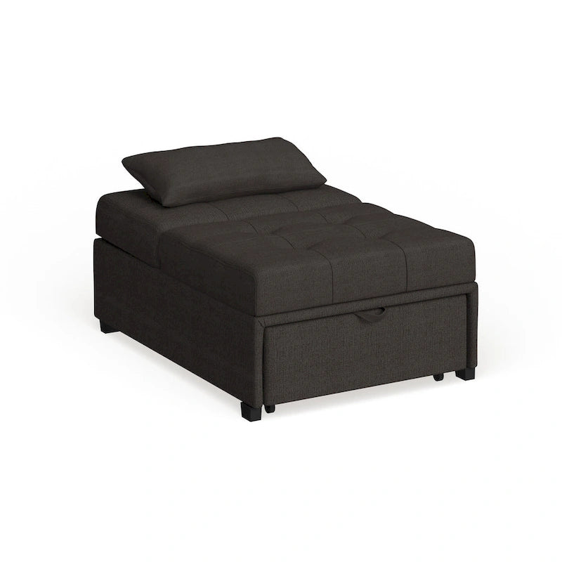 Fauteuil futon convertible capitonné en tissu contemporain Jave par Furniture of America