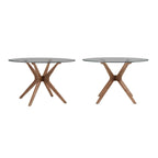 Table à manger ronde Sylvestria au fini noyer du milieu du siècle