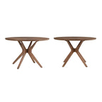 Table à manger ronde Sylvestria au fini noyer du milieu du siècle