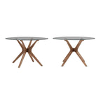 Table à manger ronde Sylvestria au fini noyer du milieu du siècle