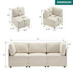 Canapé d'angle modulable réversible en lin