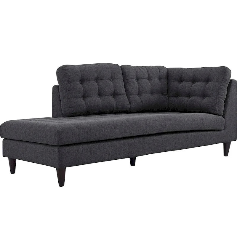 Canapé d'angle rembourré en tissu avec retour à gauche