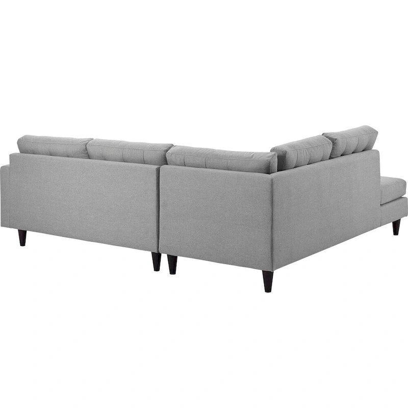 Canapé d'angle rembourré en tissu avec retour à gauche