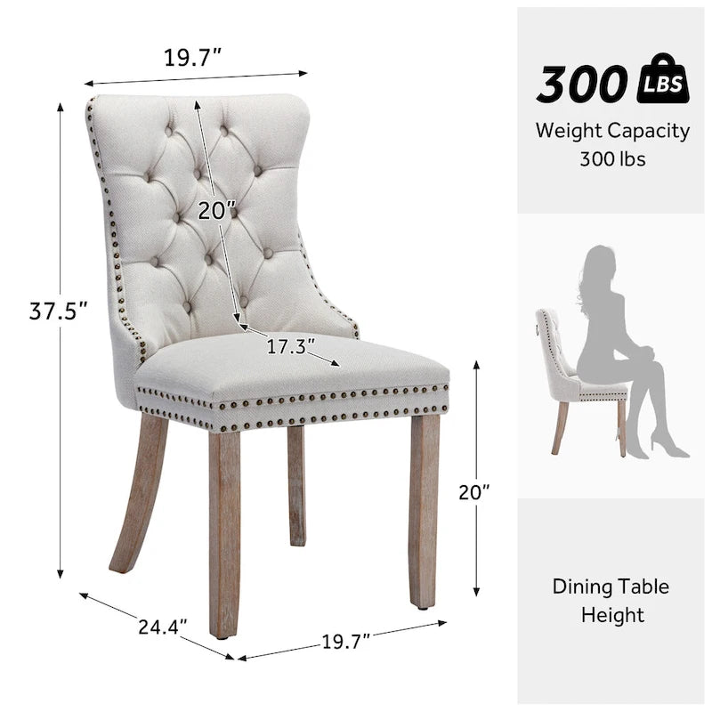 Chaise de salle à manger capitonnée en velours avec pieds en bois massif
