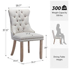 Chaise de salle à manger capitonnée en velours avec pieds en bois massif