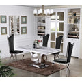  Luxe White Genuine Marble 5pc Dining Set
