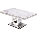 Table à manger de luxe en marbre véritable blanc avec chaises