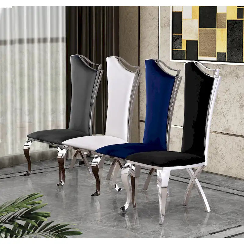 Table à manger de luxe en marbre véritable blanc avec chaises