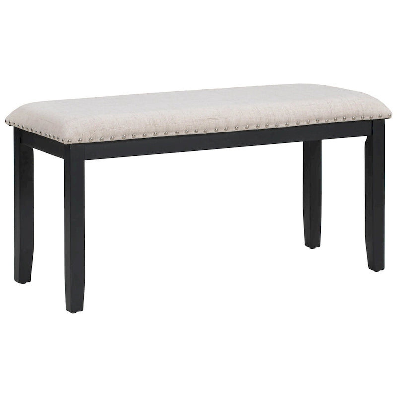 Table de salle à manger avec plateau en placage marbré, chaises et banc
