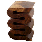 Table d'appoint Serpent Wood Wave Verve Accent 12x14x20 po H Huile de Noyer - 12 x 14 x 20